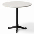 Ronde tafel van terrazzo met een zwart metalen onderstel 80 x 80 x 75cm