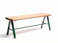 Houten bank met stalen frame voor binnen en buiten 150 x 40 x 45cm