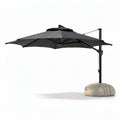 Zwarte parasol met verstelbare armen en betonvoet maat 250 x 250 x 250cm
