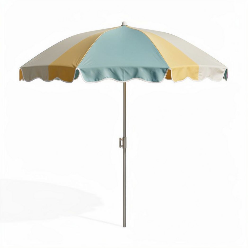 Parasol met metalen steel in blauw geel en wit 200 x 200 cm