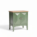 Bureaukast met groene afwerking en houten blad 60 x 40 x 70cm