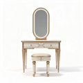 Make-up tafel met spiegel in wit en goud 80 x 40 x 150cm