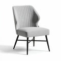 Stoel met grijze stof bekleding en metalen poten 50 x 55 x 80cm