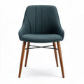 Stoel met stoffen bekleding in donkerblauw en houten poten 50 x 50 x 80cm