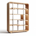 Boekenkast van bamboe met metalen details 120 x 30 x 180 cm